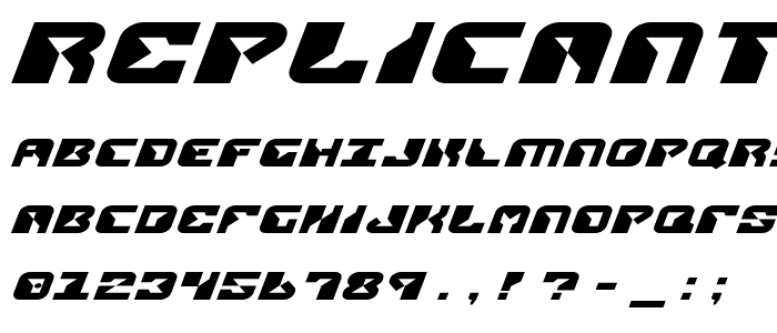 Replicant Expanded Italic font